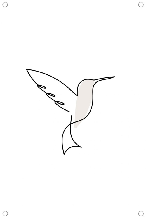 Flying blackbird - Tuinposter