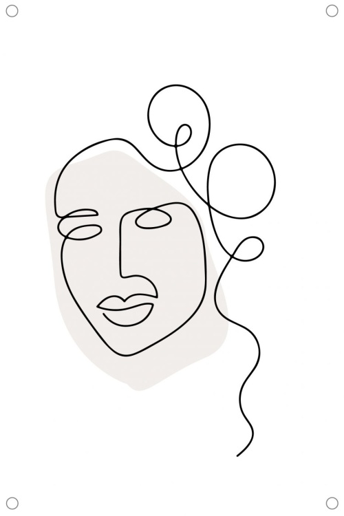 One line face - Tuinposter