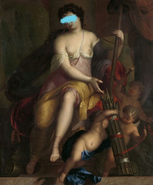 Allegorie op de vrijheid - Mattheus Terwesten met verfvlek