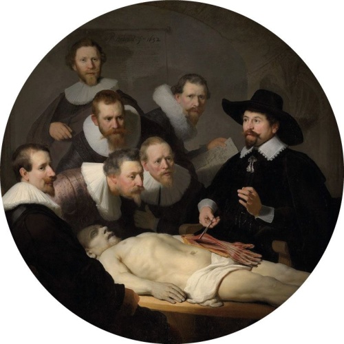 De anatomische les van Dr Nicolaes Tulp - Rembrandt van Rijn - Muurcirkel