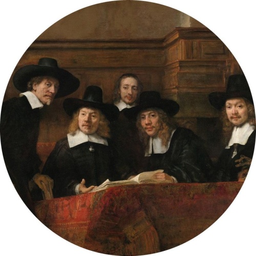 De staalmeesters - Rembrandt van Rijn - Muurcirkel