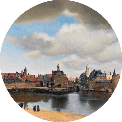 Gezicht op Delft - Johannes Vermeer - Muurcirkel