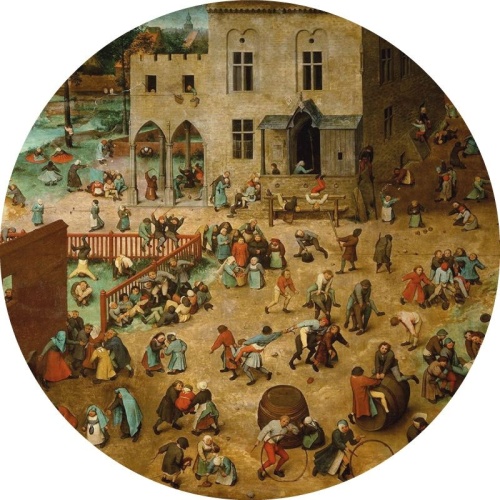 Kinderspelletjes - Pieter Bruegel de Oude - Muurcirkel