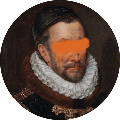 Willem I, prins van oranje met verfvlek - Muurcirkel