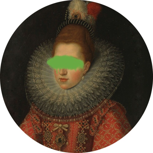 Margaretha van Oostenrijk met verfvlek - Muurcirkel
