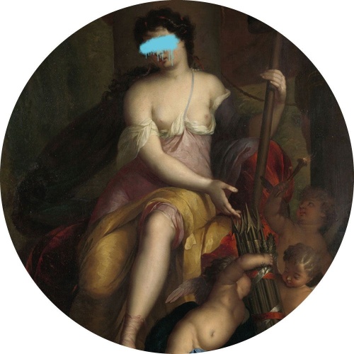 Allegorie op de vrijheid met verfvlek - Muurcirkel