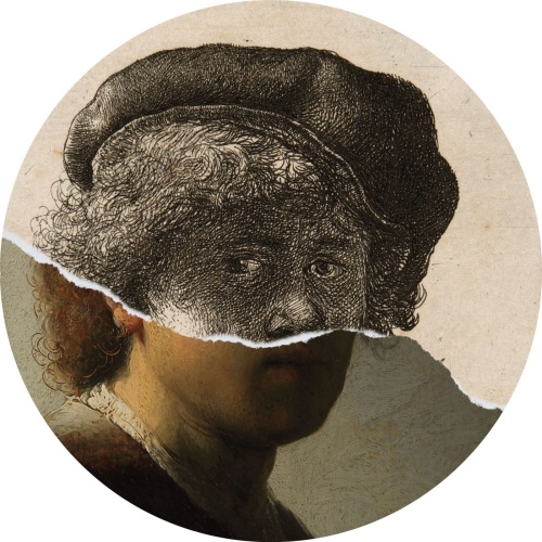 Zelfportret op jeugdige leeftijd schets - Rembrandt van Rijn - Muurcirkel
