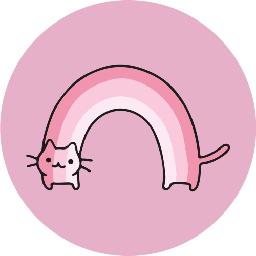 Rainbow cat - Muurcirkel