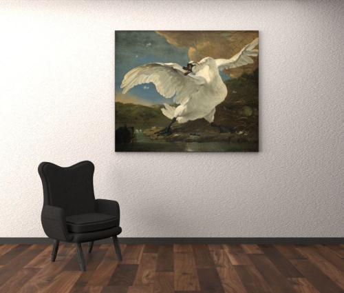 Bedreigde zwaan - Jan Asselijn - 171 x 144 cm - incl. 27 mm zwart frame