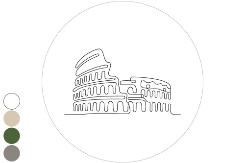 Line Art - Colosseum - Muurcirkel