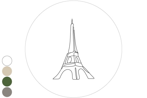 Line Art - Eiffeltoren - Muurcirkel 