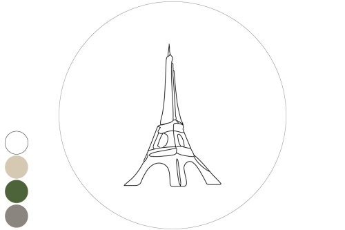 Line Art - Eiffeltoren - Muurcirkel