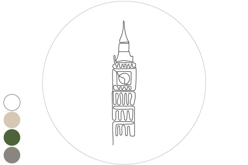 Line Art - Big Ben - Muurcirkel