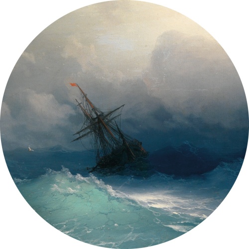 Hypnotizing Translucent Waves - Ivan Konstantinovich Aivazovsky - Muurcirkel