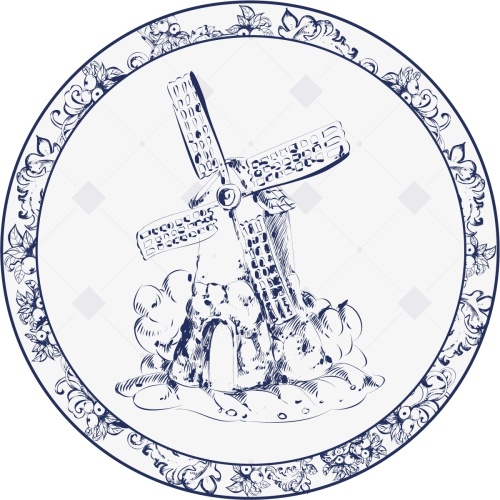 Molen op zijn Hollands - Muurcirkel