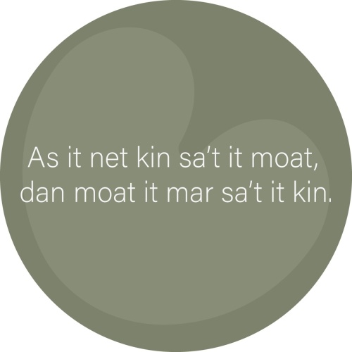 As it net kin sa't it moat, dan moat it mar sa't it kin - Muurcirkel
