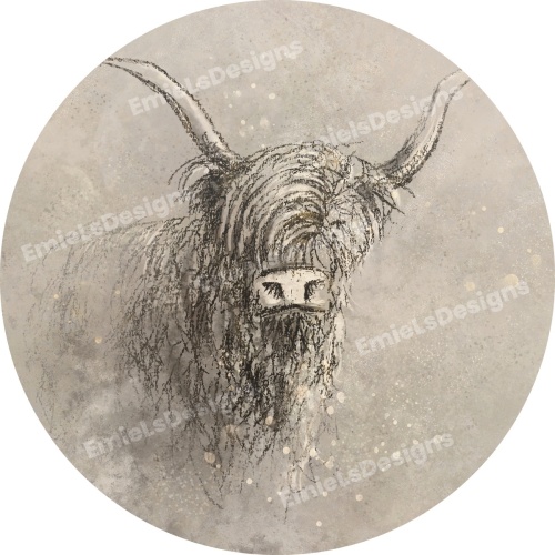 Portret van een schotse hooglander - EmielsDesigns