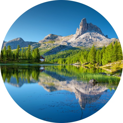 Calm Mountain Lake - Muurcirkel