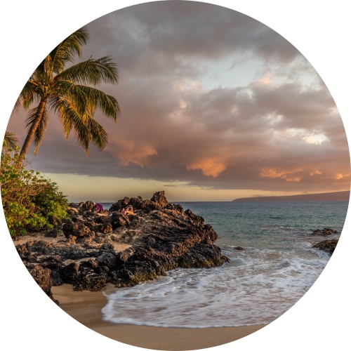 Hawaï Sunset - Muurcirkel