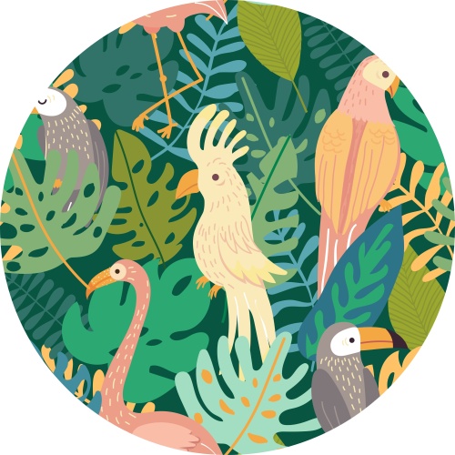 Tropische vogels - Muurcirkel