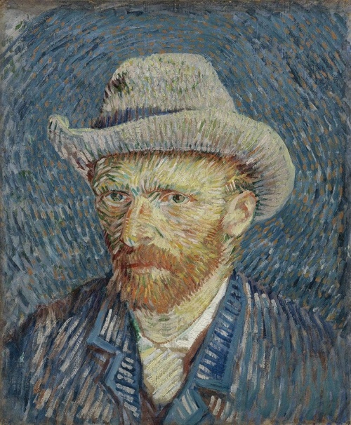Zelfportret met grijze vilthoed - Vincent van Gogh
