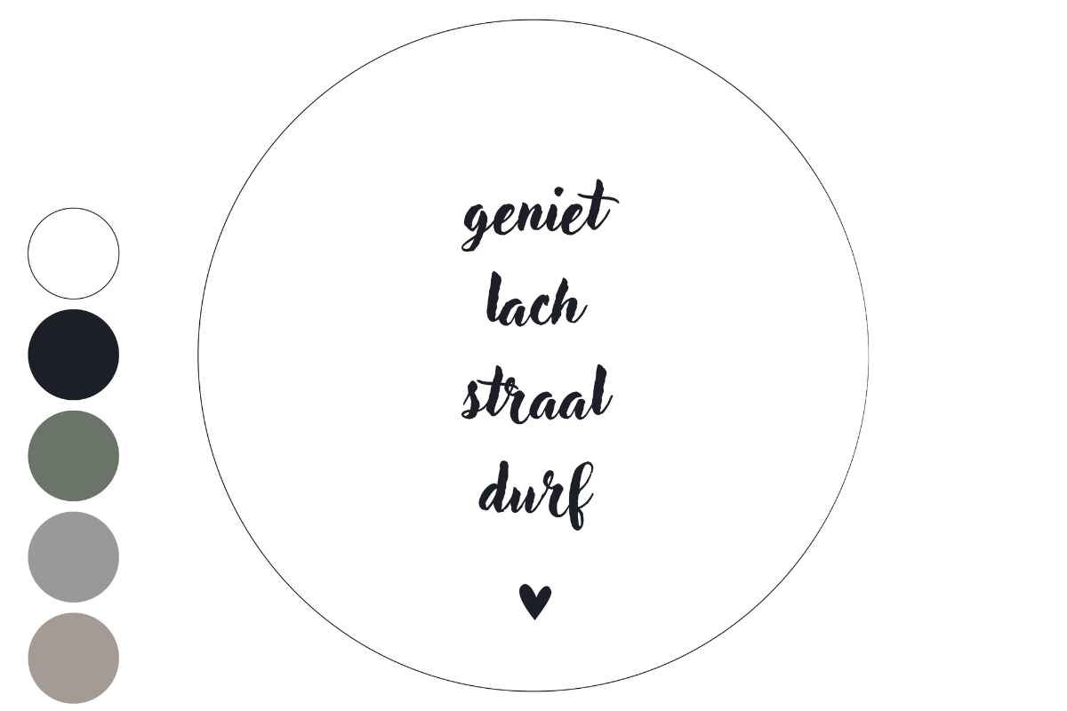 Geniet, lach, straal - muurcirkel