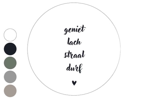 Geniet, lach, straal - muurcirkel