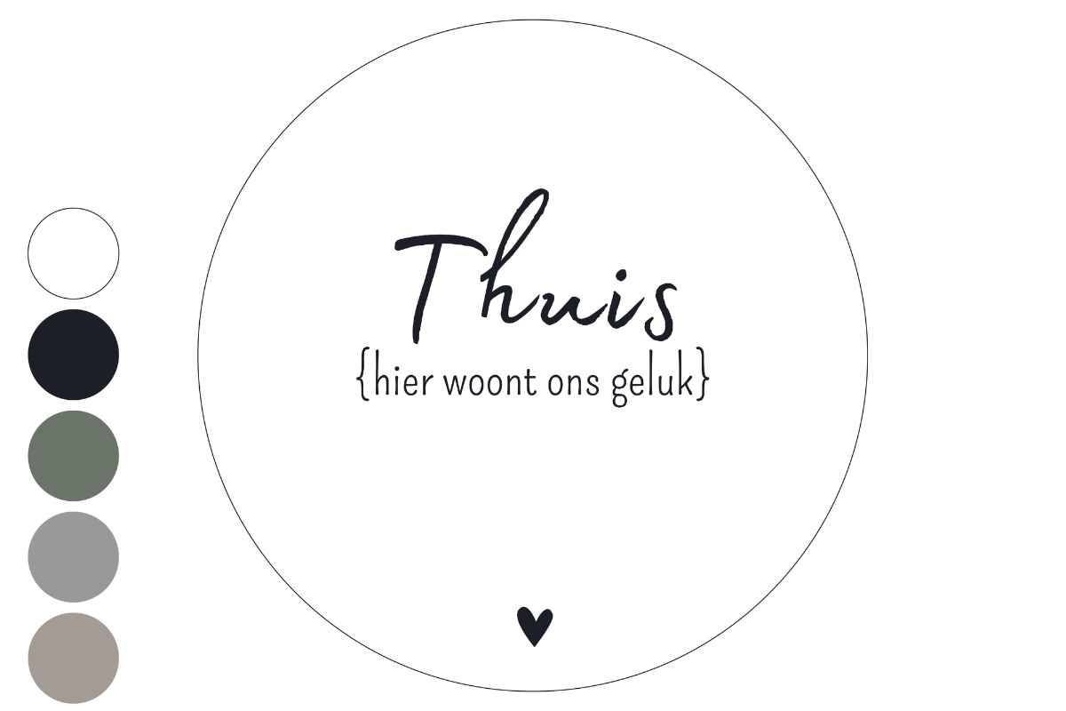 Thuis {hier woont ons geluk} - Muurcirkel