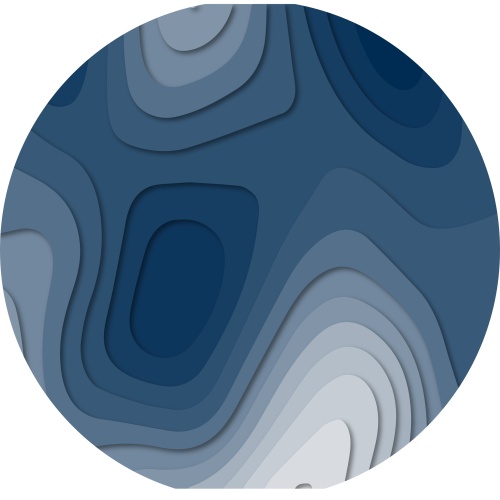 Blue swirls - Muurcirkel 