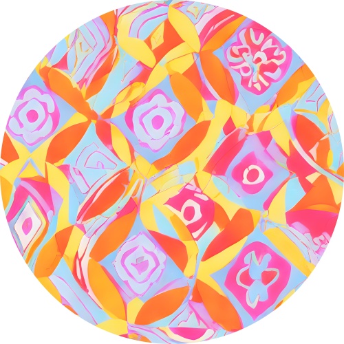Modern flowers - Muurcirkel