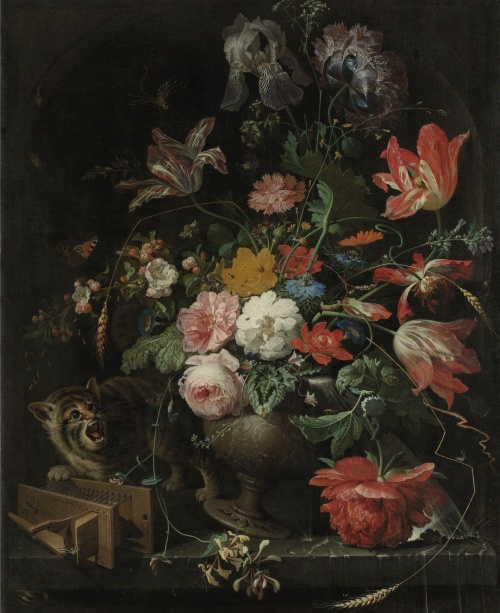 Abraham Mignon - De omvergeworpen ruiker